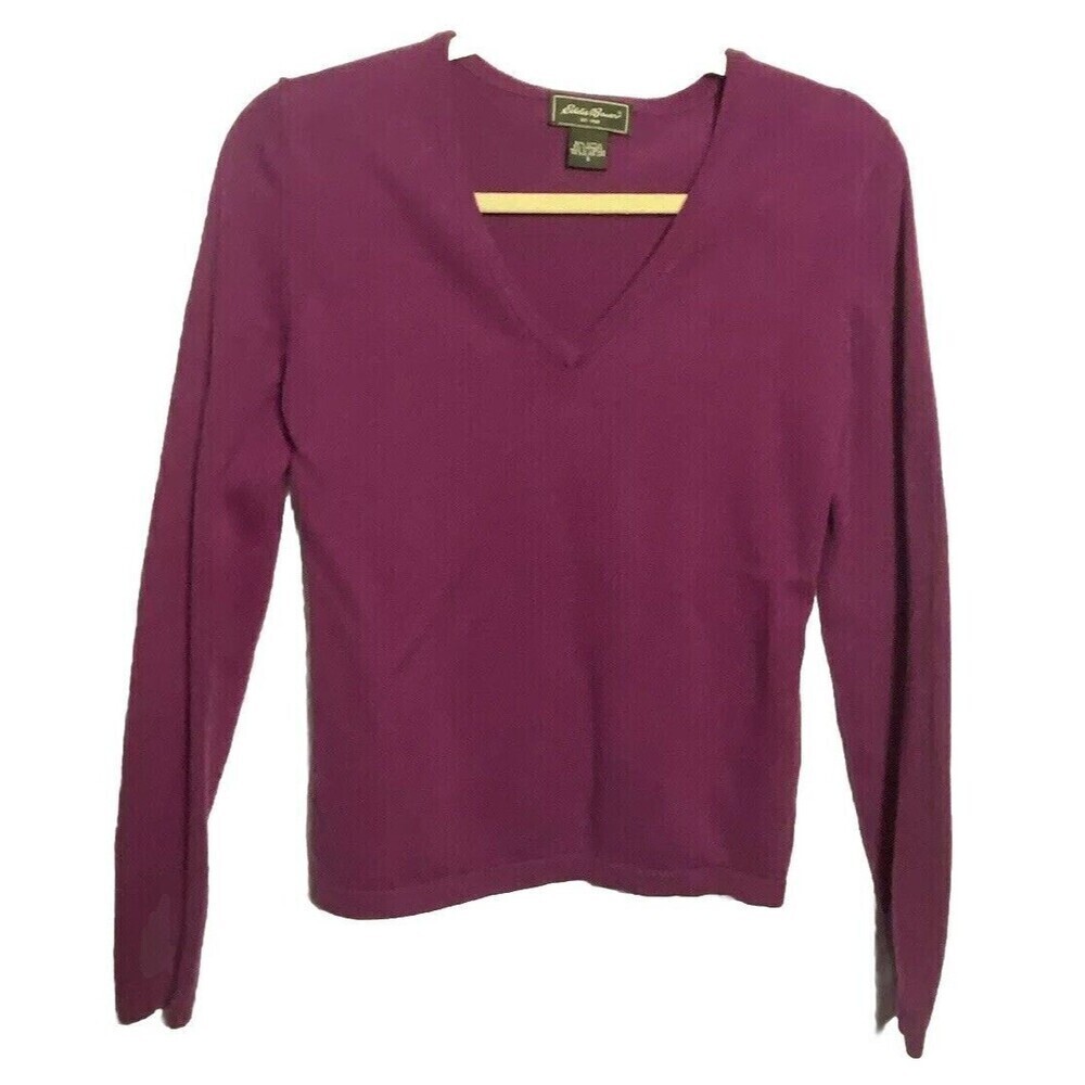 Eddie Bauer Womens Sweater Size Small Long Sleeve V Neck Lightweight Top